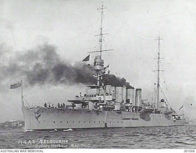 HMAS Melbourne in Sydney Harbour, May 1920